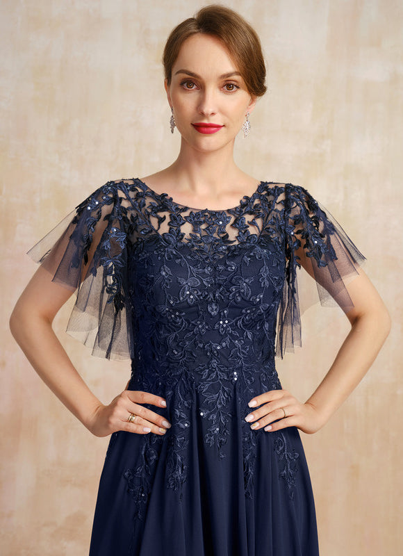 Robe Cérémonie En Dentelle Marine - gallery 1