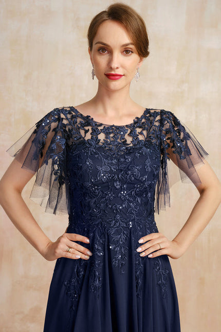 Robe Cérémonie En Dentelle Marine - gallery 1