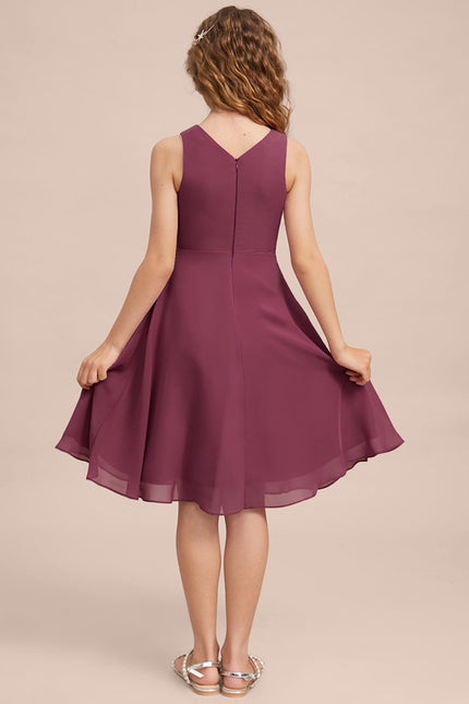 Robe Cérémonie Mousseline Marine Ajustée - gallery 8