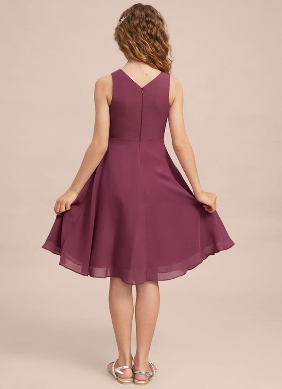 Robe Cérémonie Mousseline Marine Ajustée - gallery 8