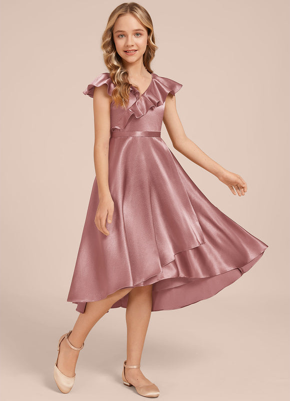 Robe Cérémonie Satin Bleu Ciel - gallery 3