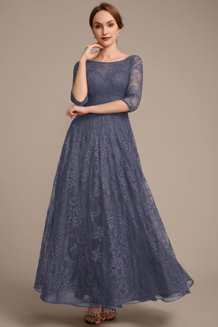 Robe Cérémonie Bleu Dentelle Élégante - gallery 2