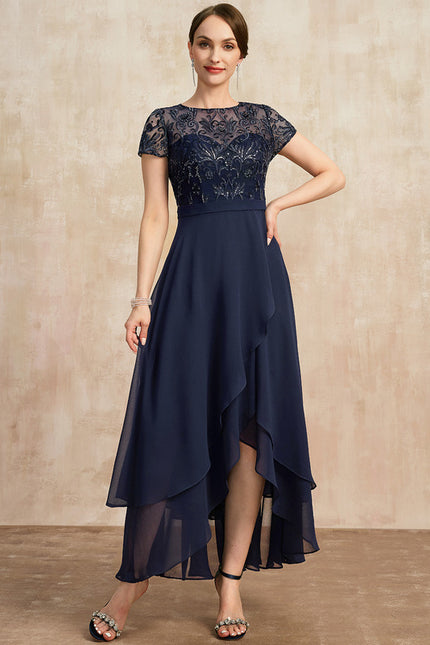 Robe Cérémonie En Dentelle Marine - gallery 5
