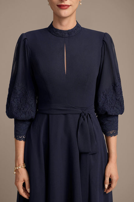 Robe Cérémonie Col Montant Marine - gallery 6