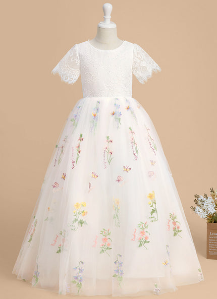 Robe Cérémonie Tulle Navy Floral