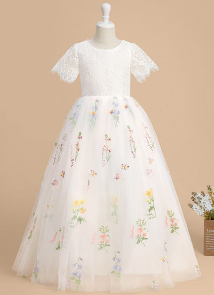 Robe Cérémonie Tulle Navy Floral