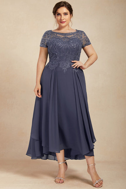 Robe Cérémonie En Dentelle Marine - gallery 7