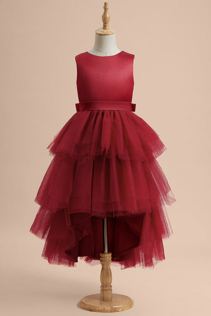 Robe Cérémonie Rouge Tulle Élégant - gallery 5