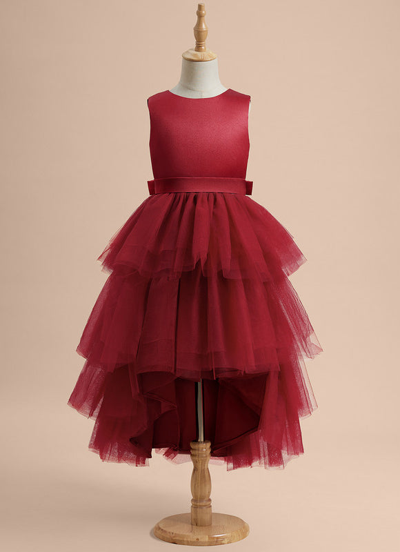 Robe Cérémonie Rouge Tulle Élégant - gallery 5