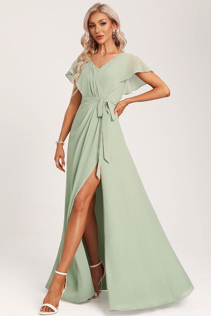 Robe Cérémonie Longue Volants Rose - gallery 4