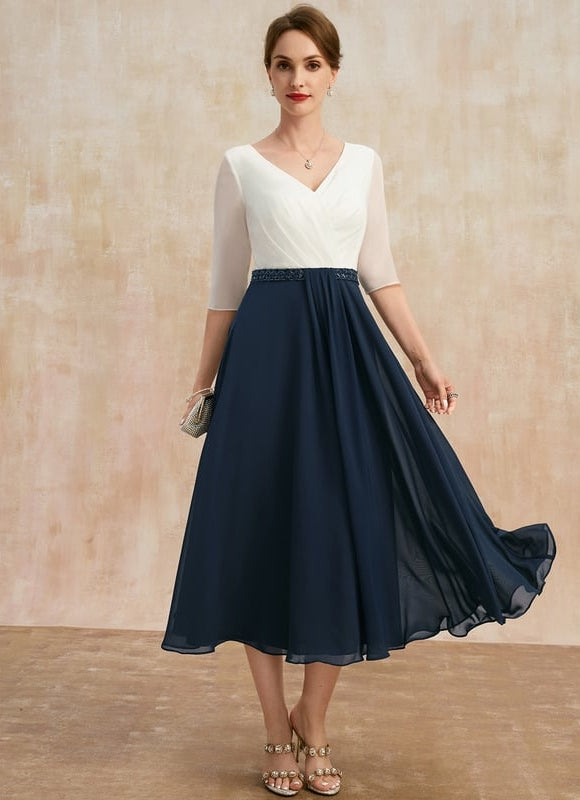 Robe Cérémonie Vaporeuse Bicolore Élégante - gallery 1