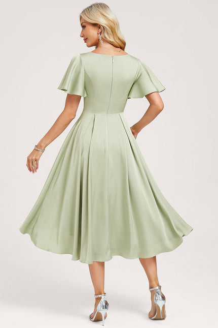Robe Cérémonie Veste Asymétrique Satinée - gallery 5
