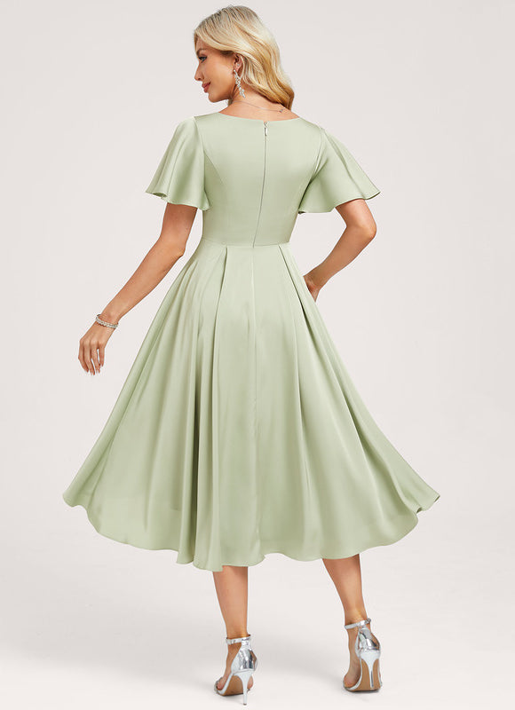 Robe Cérémonie Veste Asymétrique Satinée - gallery 5