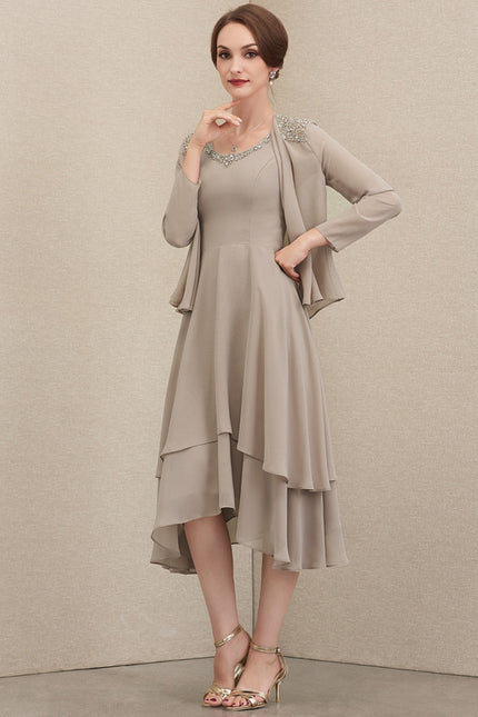 Robe Cérémonie Mousseline Taupe - gallery 2