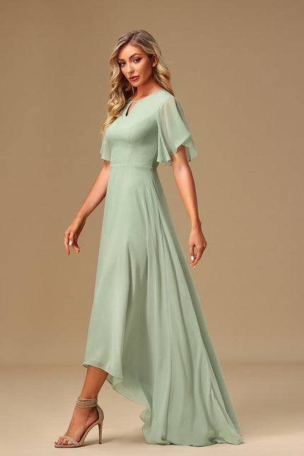Robe Cérémonie Vert Doux Asymétrique - gallery 4