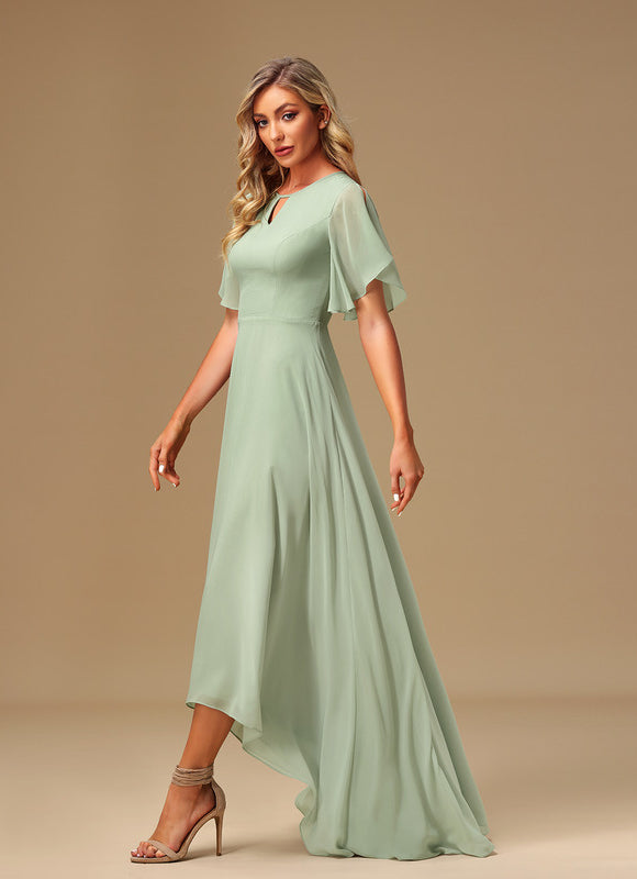 Robe Cérémonie Vert Doux Asymétrique - gallery 4