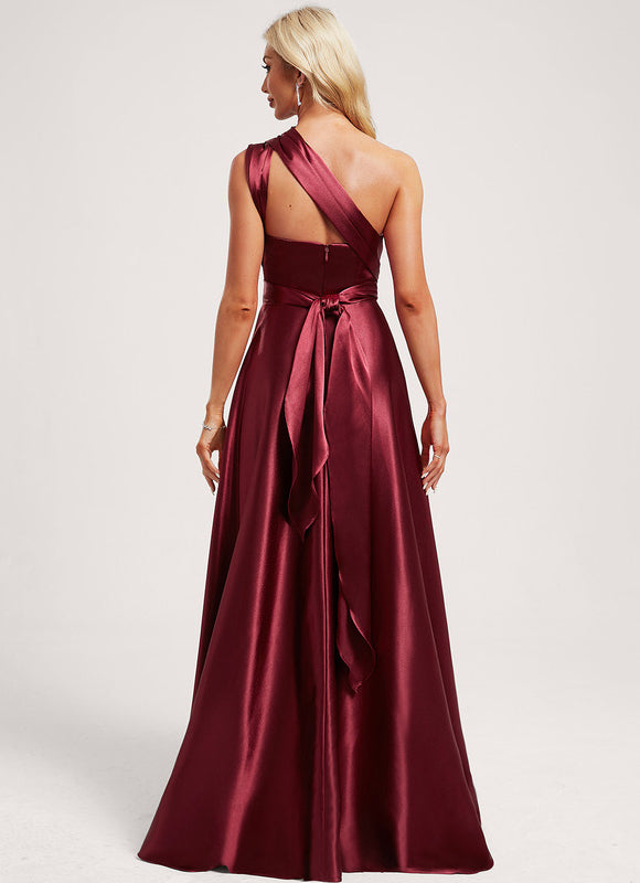 Robe Cérémonie Satinée Rubis - gallery 8