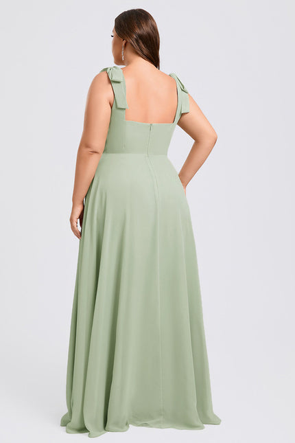 Robe Cérémonie Mousseline Verte - gallery 9