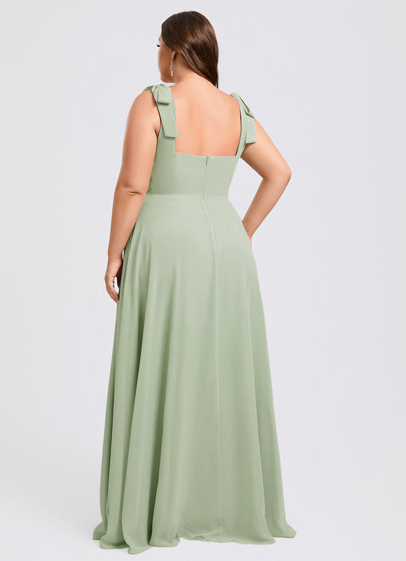 Robe Cérémonie Mousseline Verte - gallery 9