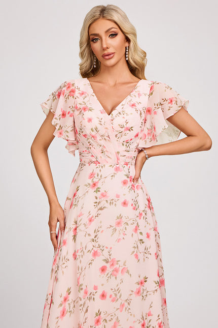 Robe Cérémonie Longue Volants Rose - gallery 4