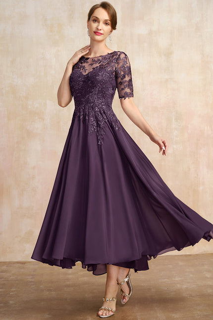 Robe Cérémonie En Dentelle Marine - gallery 4