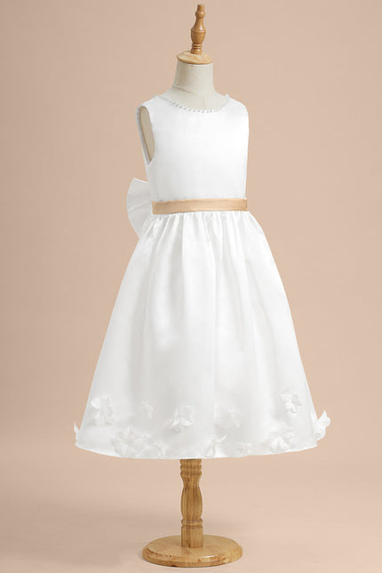 Robe Cérémonie Enfant Satinée Élégante - gallery 4