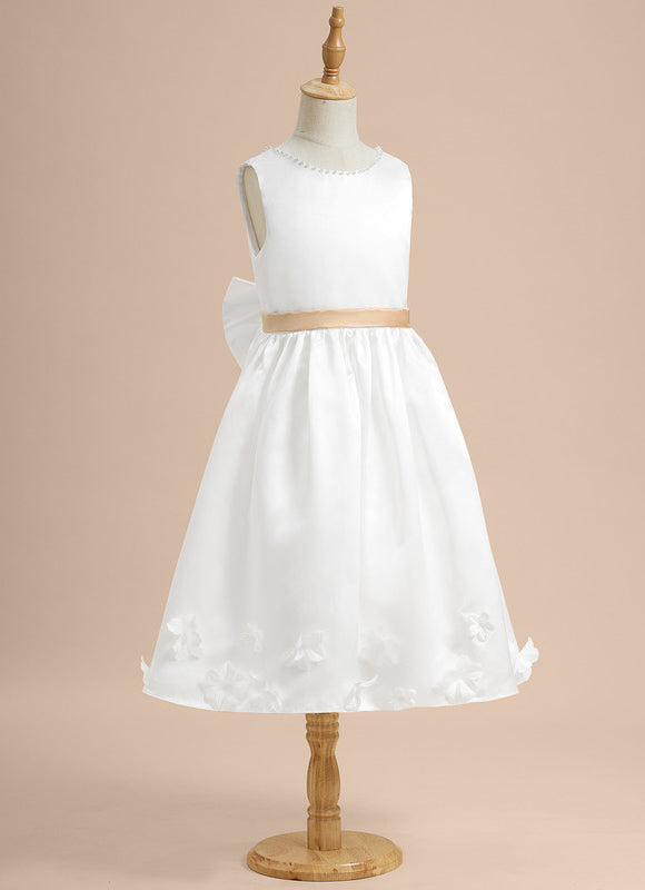 Robe Cérémonie Enfant Satinée Élégante - gallery 4