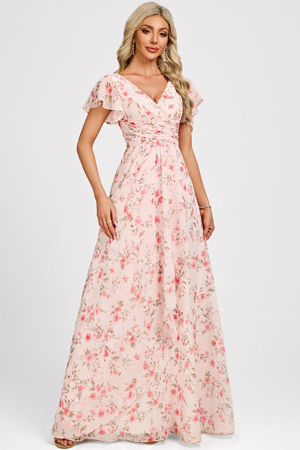 Robe Cérémonie Longue Volants Rose - gallery 2