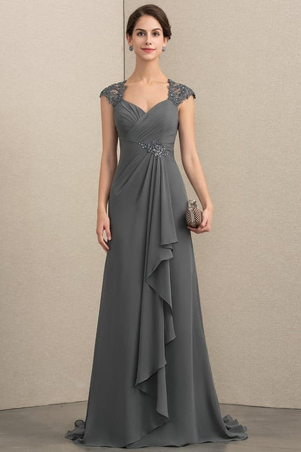 Robe Cérémonie Élégance Grise Satinée - gallery 3