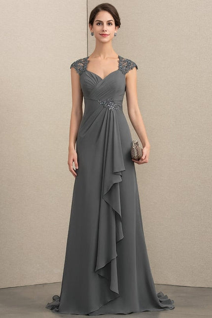 Robe Cérémonie Élégance Grise Satinée - gallery 3