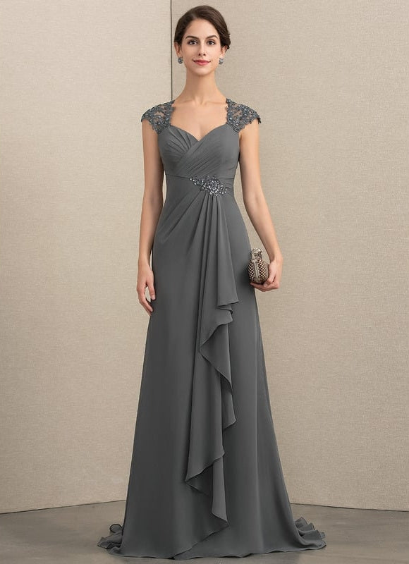 Robe Cérémonie Élégance Grise Satinée - gallery 3