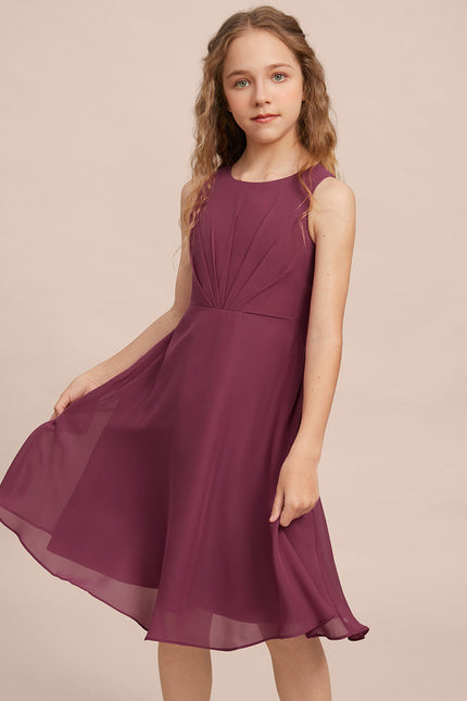 Robe Cérémonie Mousseline Marine Ajustée - gallery 3