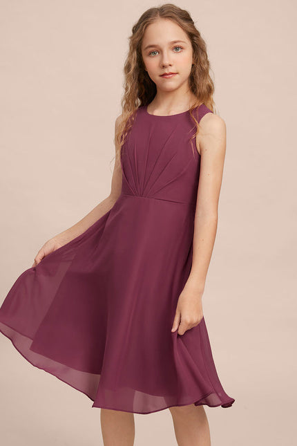 Robe Cérémonie Mousseline Marine Ajustée - gallery 3