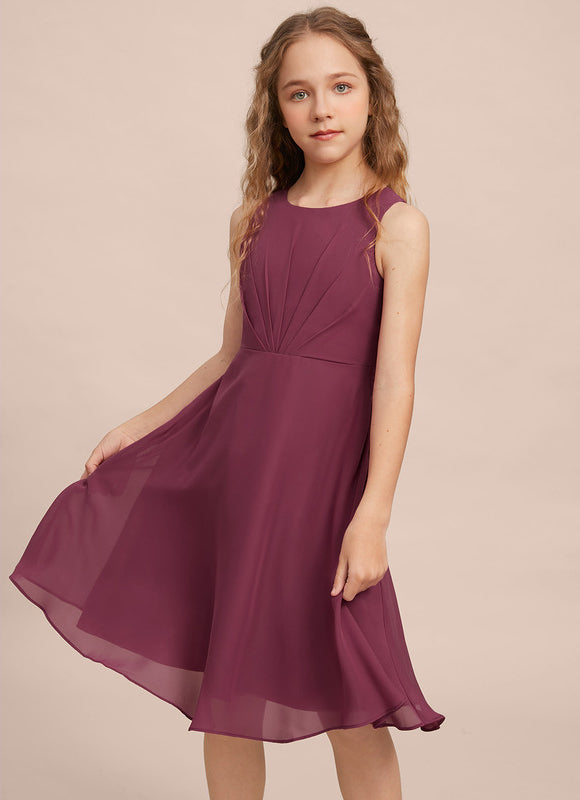 Robe Cérémonie Mousseline Marine Ajustée - gallery 3
