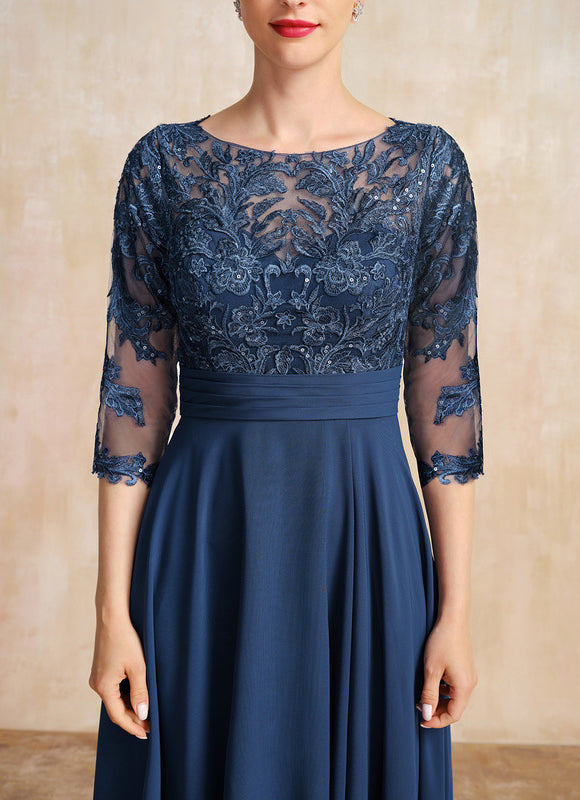 Robe Cérémonie En Dentelle Marine - gallery 8