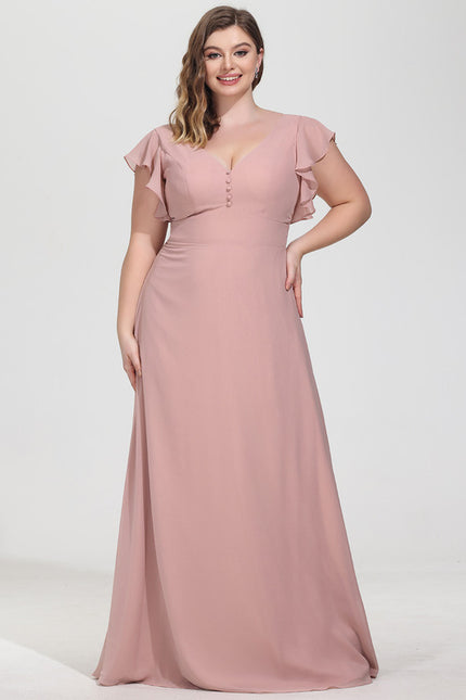 Robe Cérémonie Longue Volants Rose - gallery 6