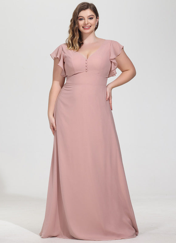 Robe Cérémonie Longue Volants Rose - gallery 6