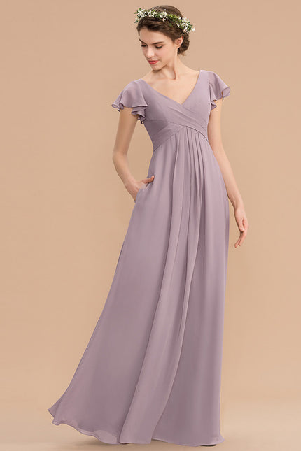 Robe Cérémonie Longue Volants Rose - gallery 2