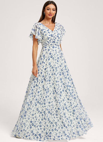 Robe Cérémonie Longue Volants Rose