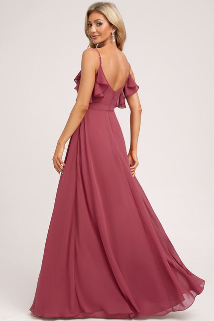 Robe Cérémonie Longue Volants Rose - gallery 2