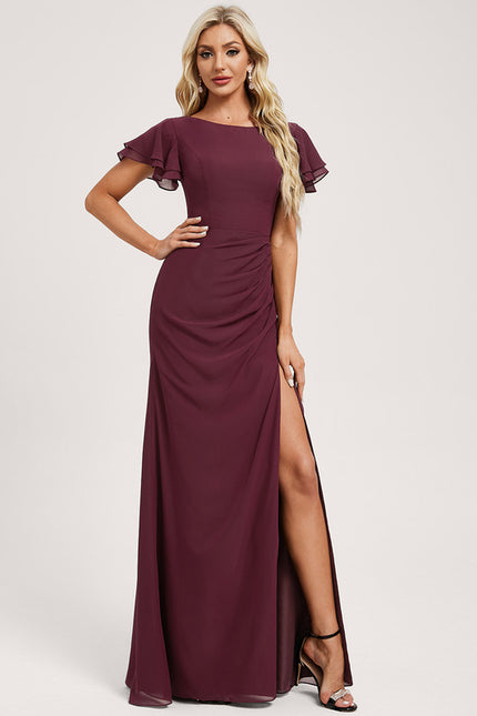 Robe Cérémonie Col Bateau Fendue - gallery 2