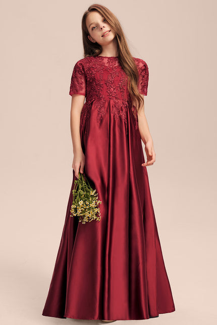 Robe Cérémonie Satinée Bordeau - gallery 4