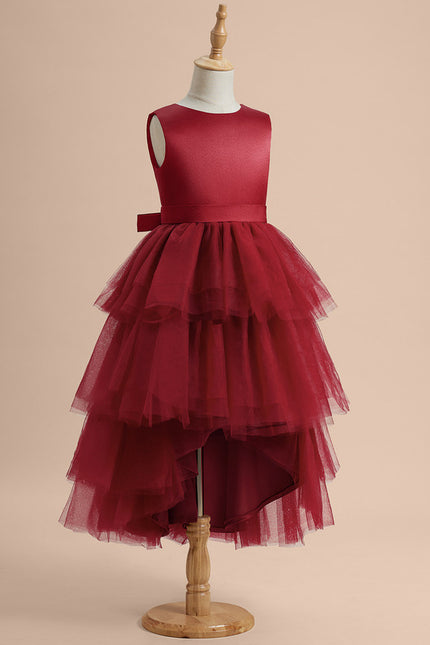 Robe Cérémonie Rouge Tulle Élégant