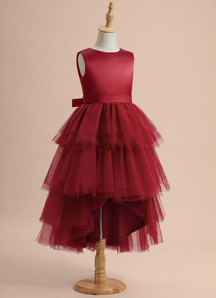 Robe Cérémonie Rouge Tulle Élégant