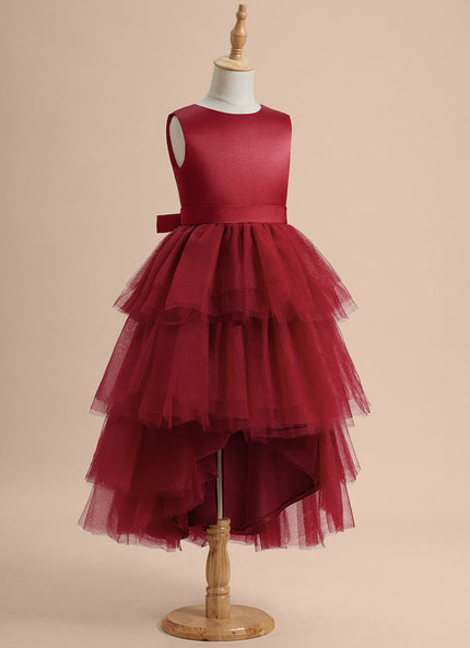 Robe Cérémonie Rouge Tulle Élégant