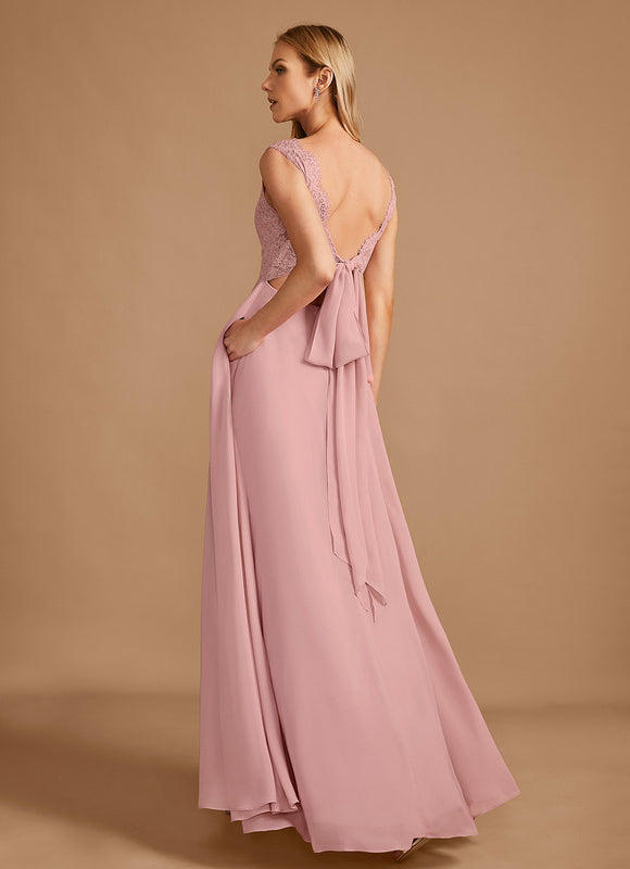Robe Cérémonie Longue Rose Élégante - gallery 5