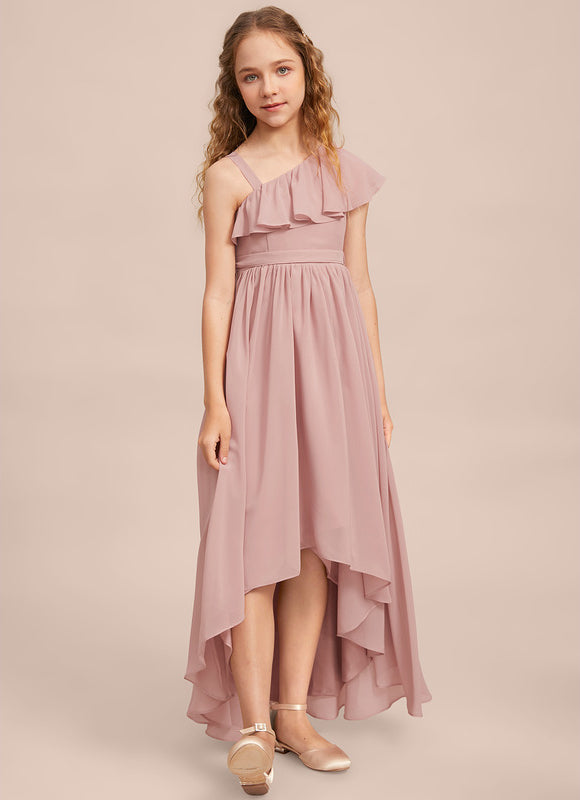 Robe Cérémonie Asymétrique Rose Doux - gallery 5