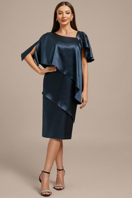 Robe Cérémonie Drapée Marine
