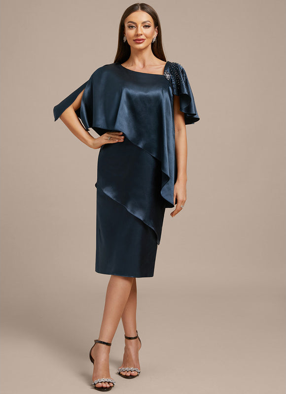 Robe Cérémonie Drapée Marine