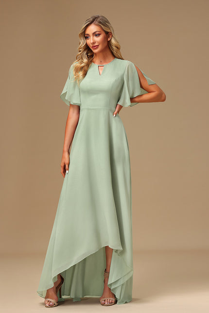 Robe Cérémonie Vert Doux Asymétrique - gallery 1